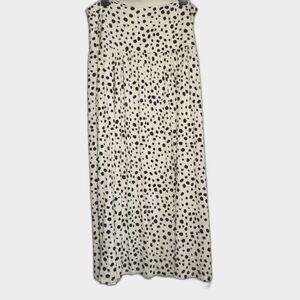 Simlu Black White Spotted Maxi Skirt 2X